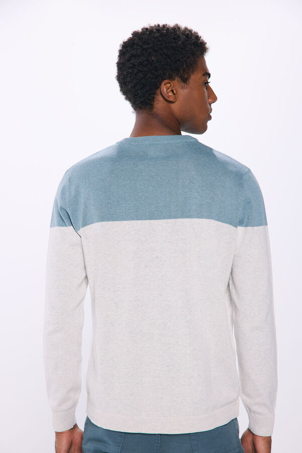 Springfield Suéter básico em bloco de cores azul