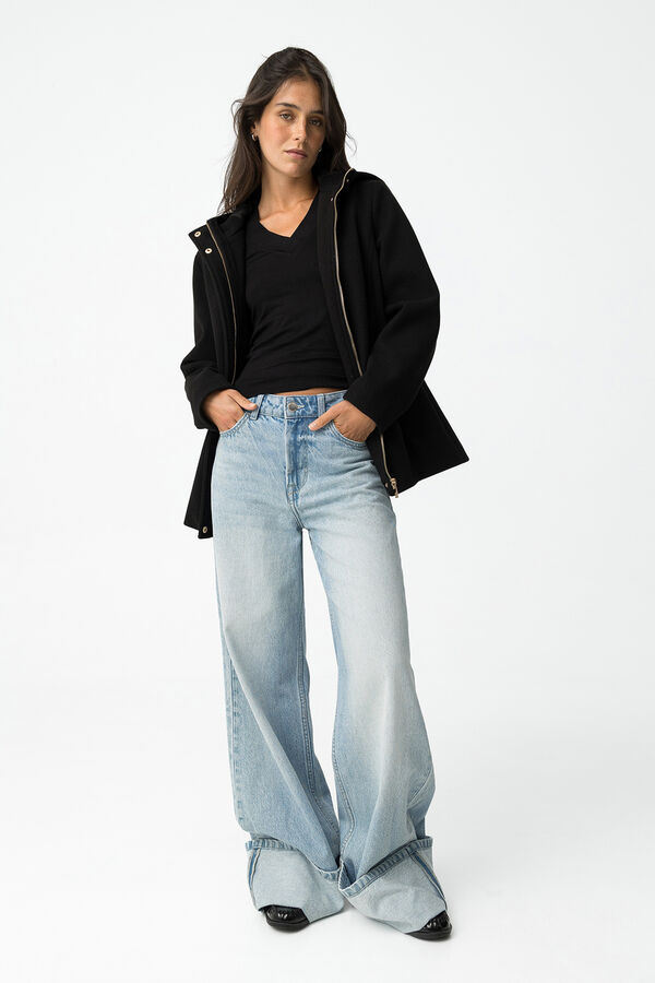 Tiffosi Short coat with hood black