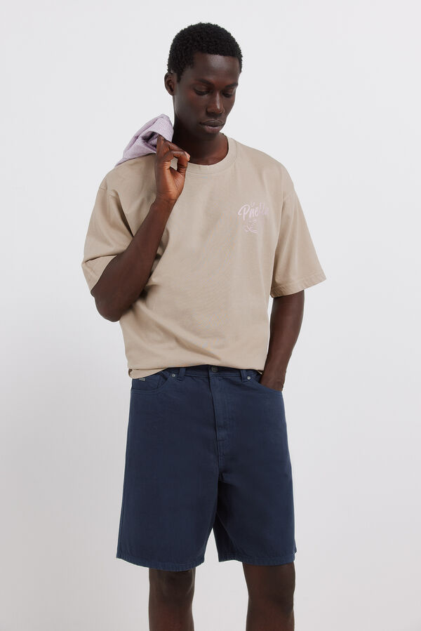 Springfield Washed straight fit Bermuda shorts blue