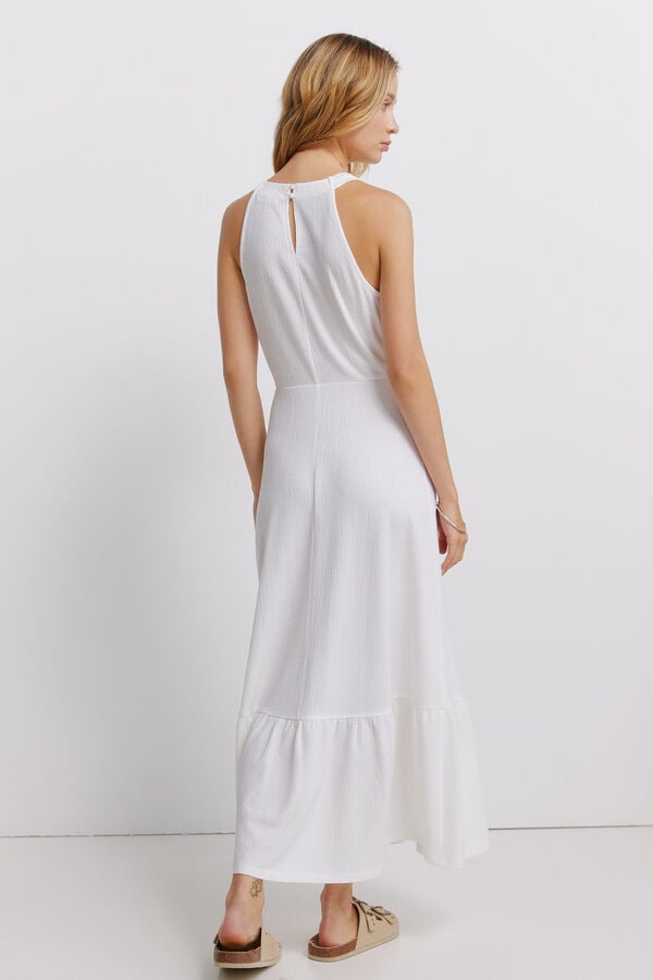 Springfield Robe midi dos nu en crochet blanc