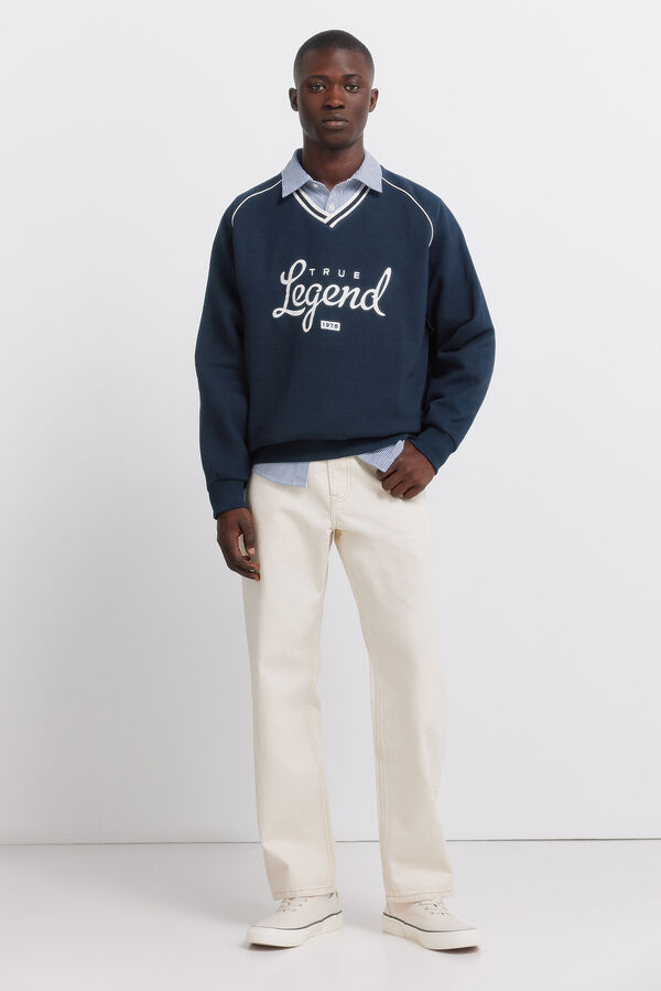 Springfield V-neck sweatshirt LEGEND blue
