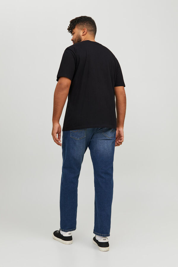 Springfield PLUS slim fit short-sleeved T-shirt in sustainable cotton crna