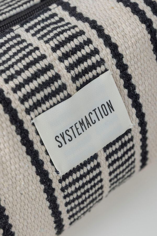Systemaction Neceser de tela a rayas negro
