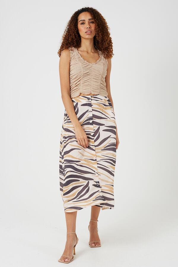 Brave Soul Printed long skirt brown