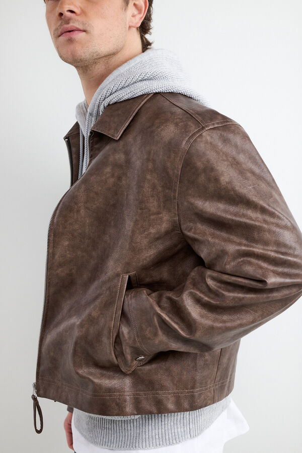 Balmohk Faux leather jacket nude