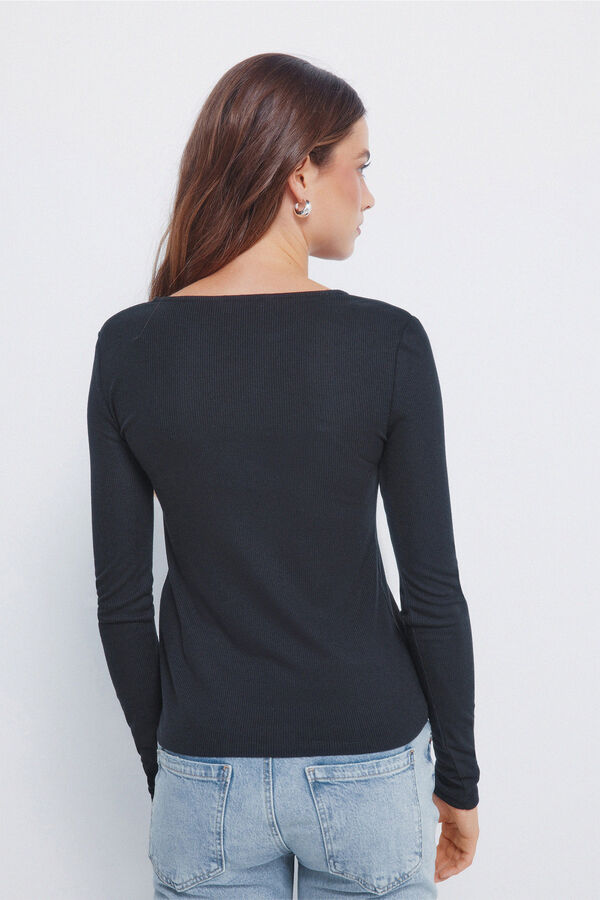 Springfield Buttoned Henley t-shirt black