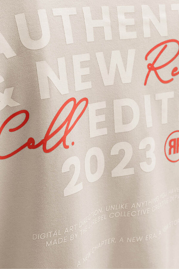 JJ REBEL Sudadera holgada backprint gris