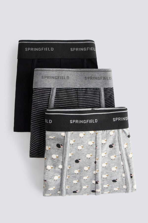Springfield Pack 3 sheep boxers black