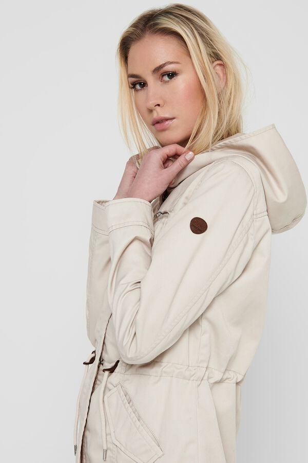 Only Short hooded parka grey