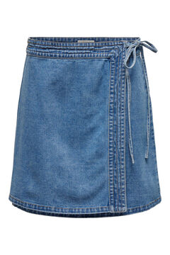 Springfield Denim wrap mini skirt blue mix