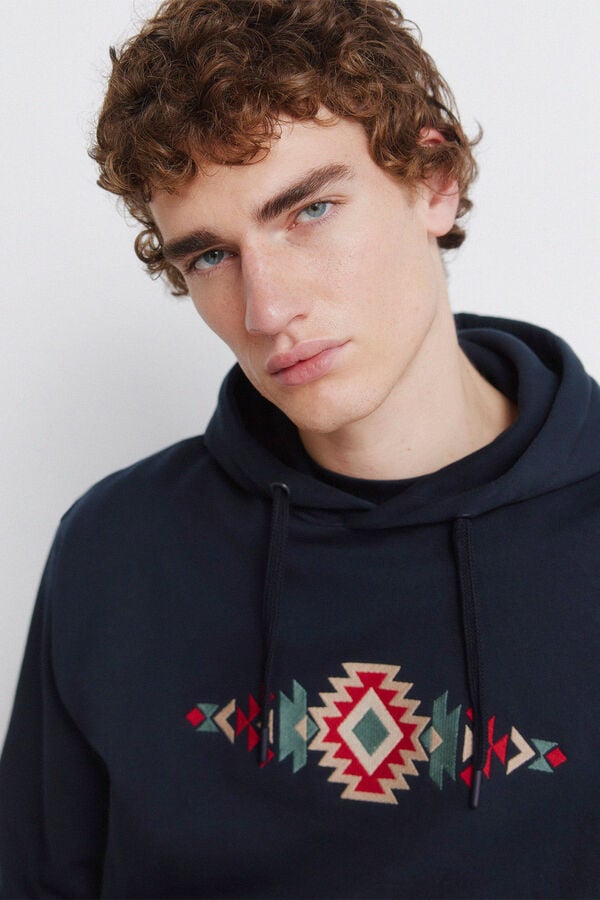 Springfield Sweat-shirt ethnique bleu