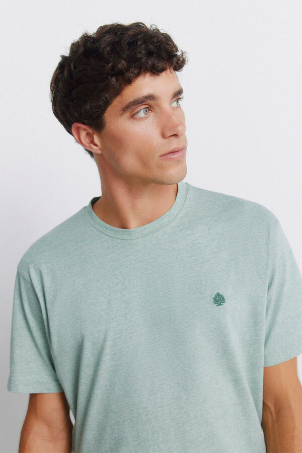 Springfield Basic micro-striped T-shirt green