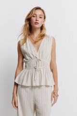 Springfield Tie-front elasticated top nude