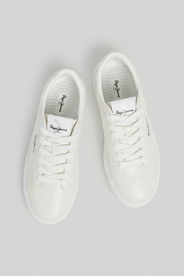 Springfield Scaly-textured trainers white