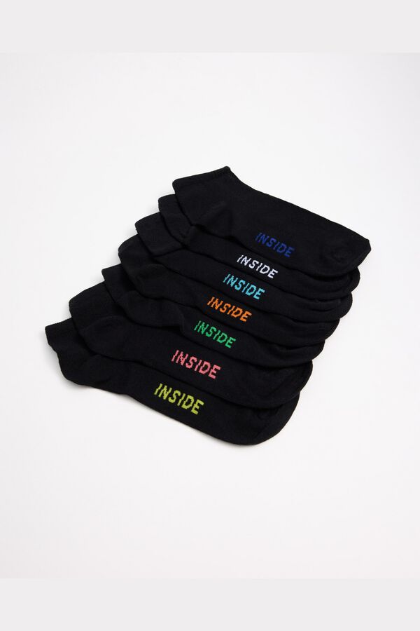 Inside 7-pack ankle socks printed