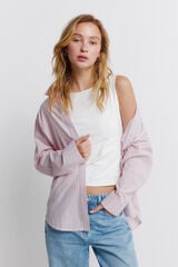 Springfield Striped oversize shirt pink