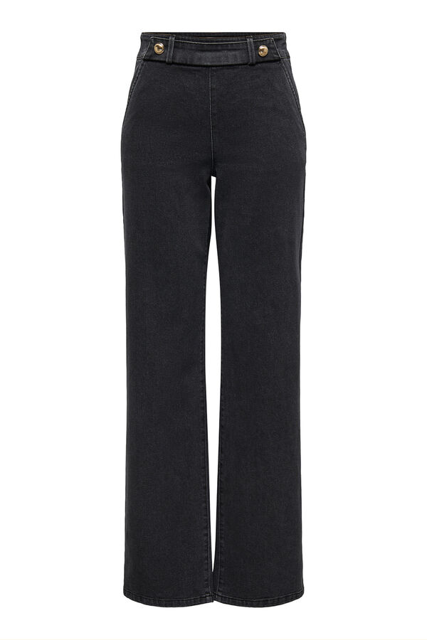 JDY Jeans wideleg tiro alto gris