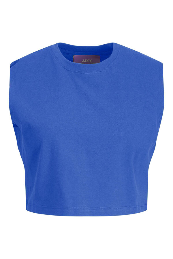 Springfield Camiseta crop básica azul medio