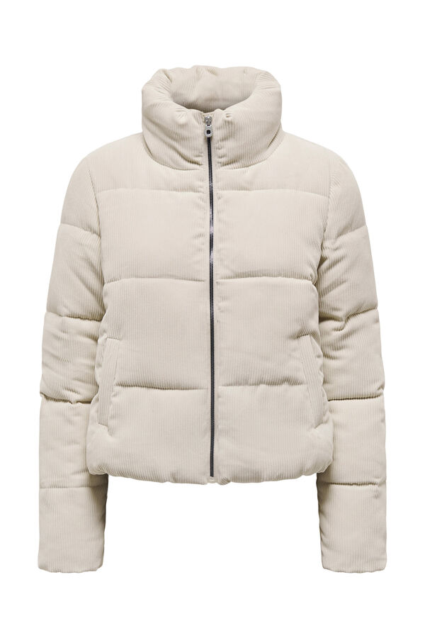 Only Casaco acolchoada de veludo cotel&ecirc;  cinzento