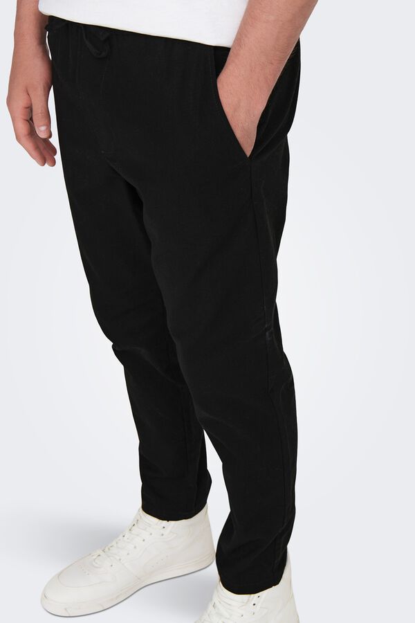 Only & Sons Linen trousers black