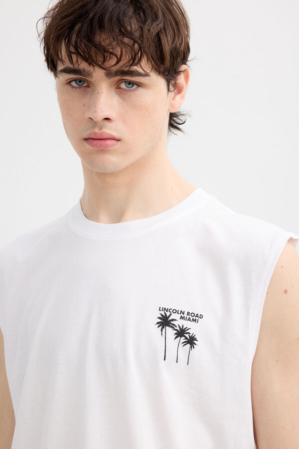 Inside Sleeveless T-shirt white