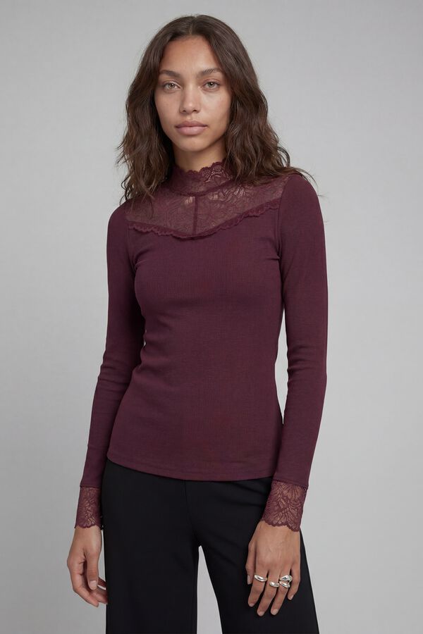 JJ REBEL Top slim em viscose rosa