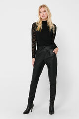Springfield Faux leather drawstring trousers black