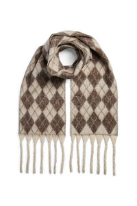 Pieces Karierter Schal mit Fransen