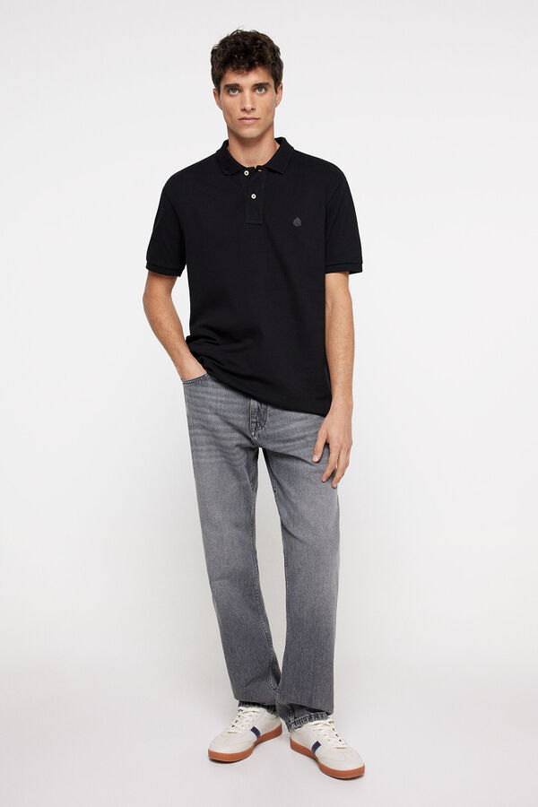 Springfield Basic-Poloshirt Piqué Regular Fit schwarz