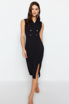 Trendyol Vestido ajustado midi negro