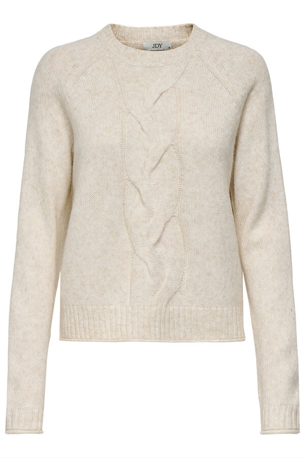 JDY Jersey cuello redondo blanco