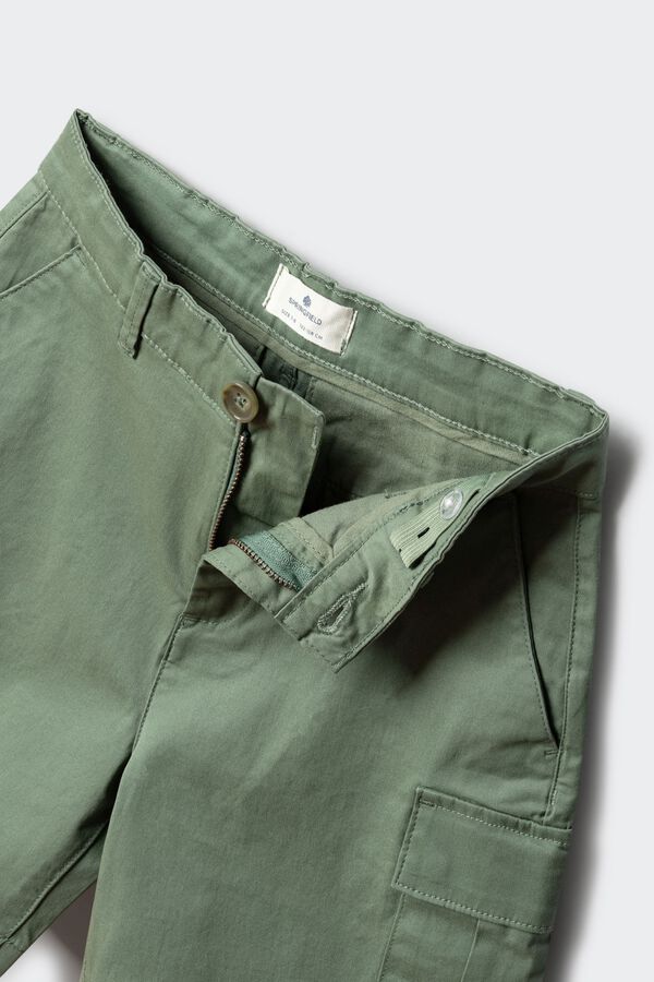 Springfield Kids Dečije chino cargo bermude Zelena