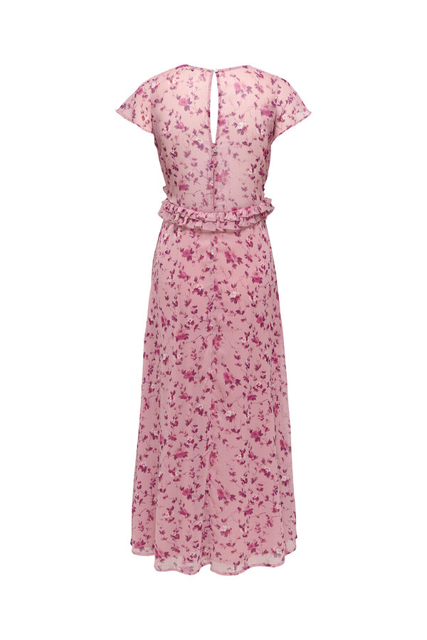 Only Vestido largo estampado floral rosa