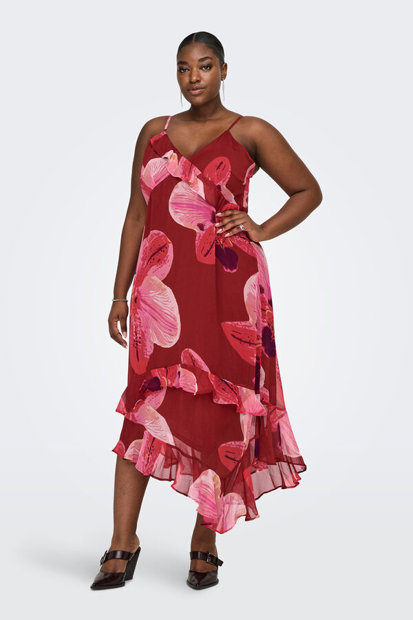 Only Carmakoma Plus size midi dress red
