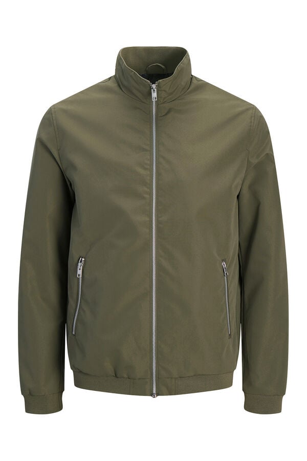Jack & Jones bomber jacket with high neck nude