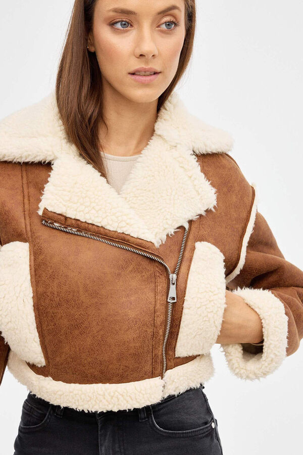 Inside Cazadora Borreguillo Aviador marr&oacute;n