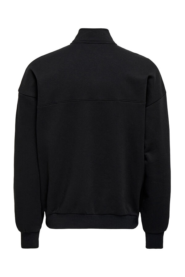 Only & Sons Sweatshirt with zip fastening. black