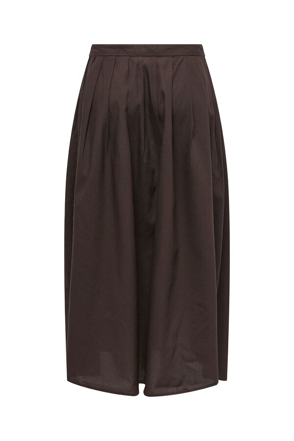 Only Pleated long skirt brown