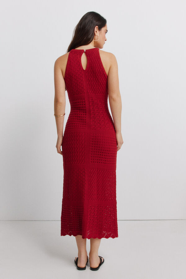 Springfield Halterneck pointelle dress red