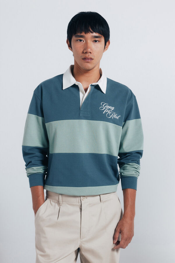 Springfield Long-sleeved rugby shirt blue