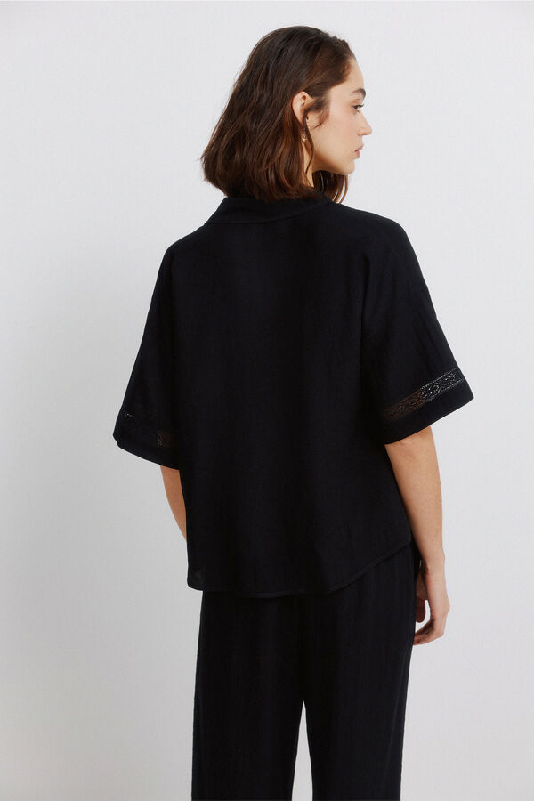 Springfield Lace short sleeve shirt black