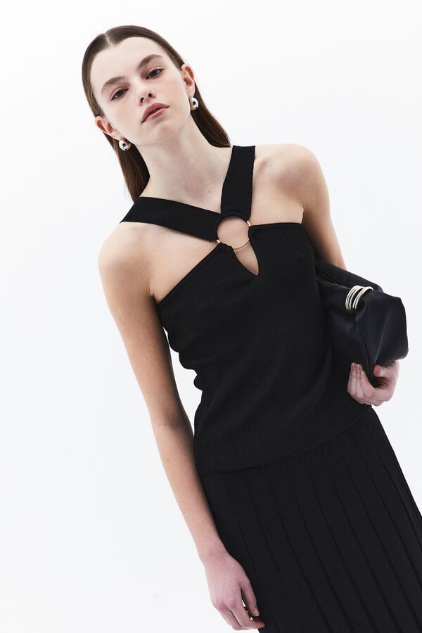 Oxxo Top con escote halter negro