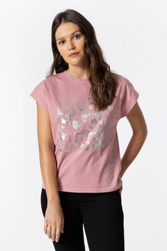Springfield T-shirt com texto frontal rosa