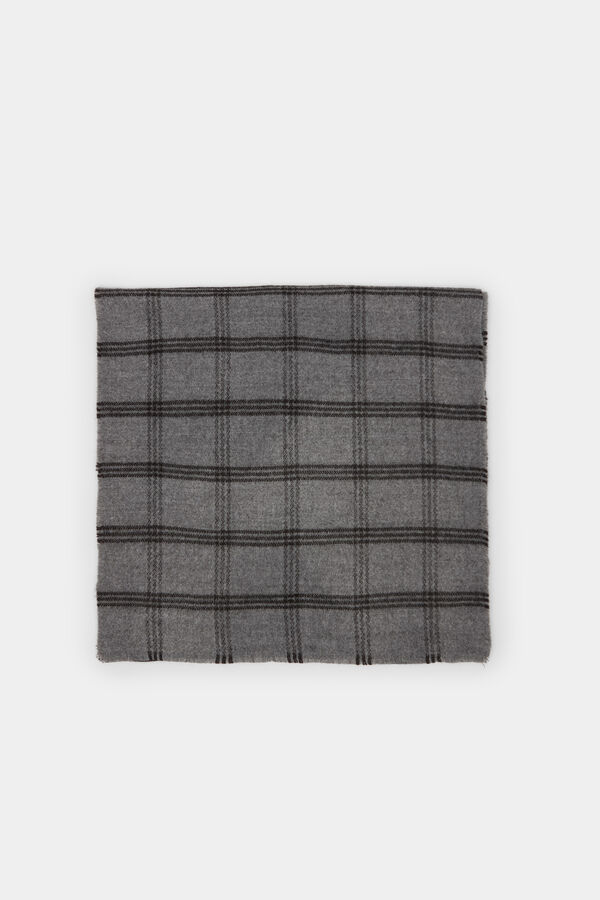 Springfield Grey checkered scarf gray