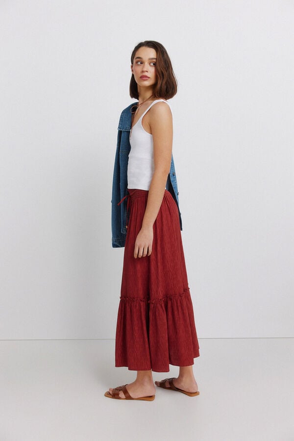 Springfield Midi structured skirt red