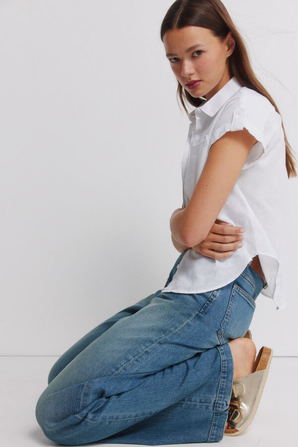 Springfield Cotton short sleeve shirt white