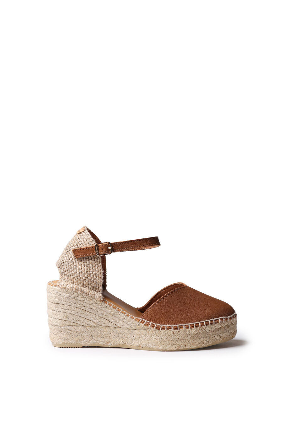 Alpargata en piel con cuña