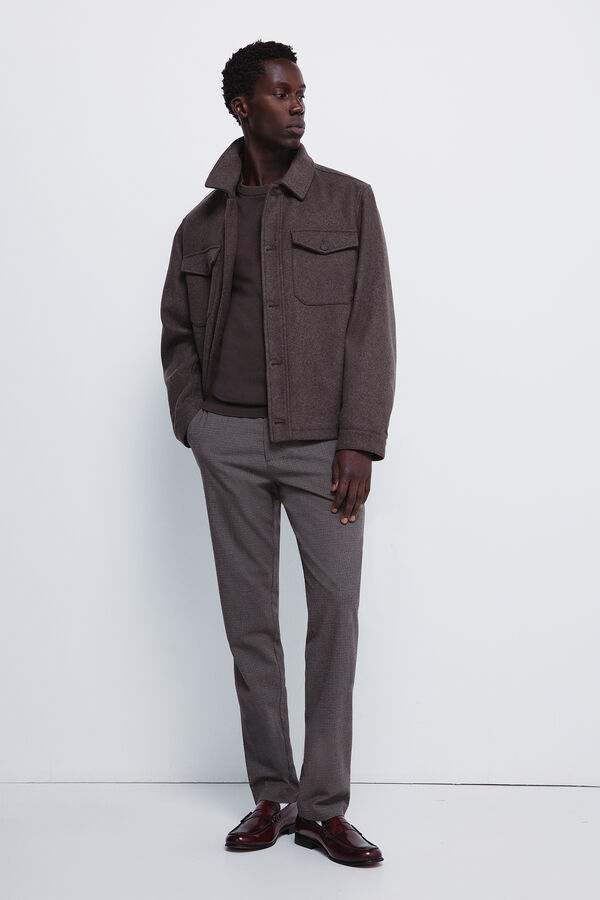 Springfield Slim fit, structured trouser nude