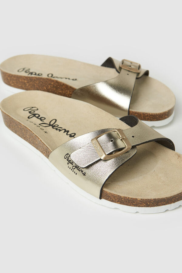 Springfield Metallic sandals | Pepe Jeans golden