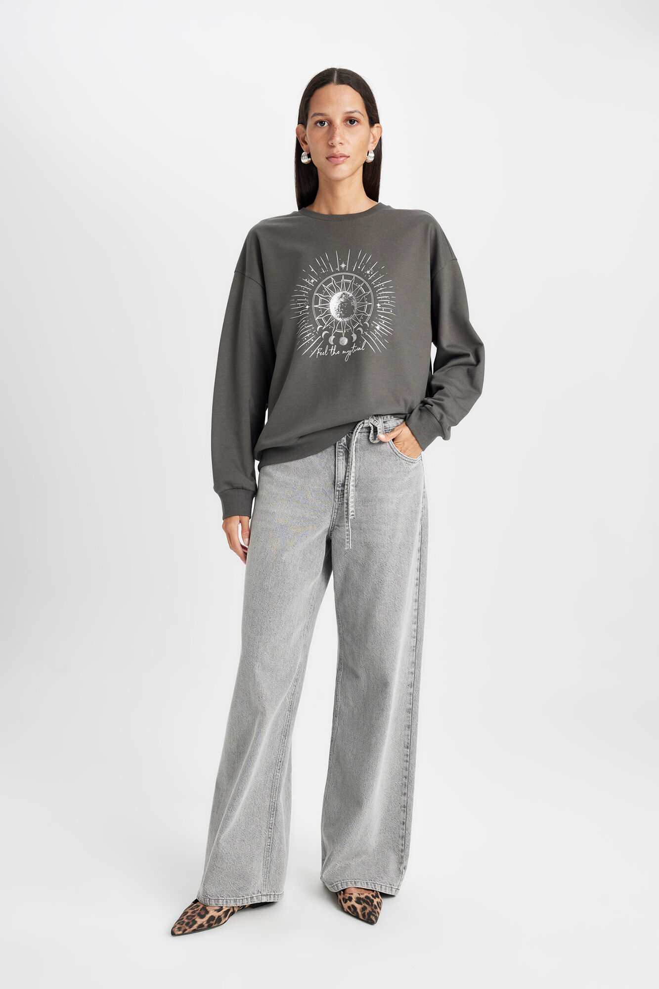 DeFacto Sudadera cuello caja